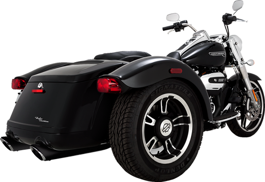 VANCE & HINES Twin Slash Slip-On Mufflers - Black - FLRT 46796