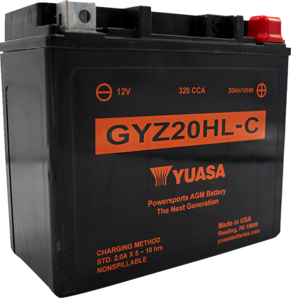 YUASA GYZ20HL-C AGM Battery with Factory Activated Design - Model YUAM720GHC