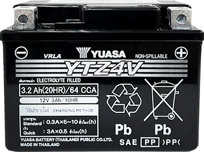 YUASA YTZ4V YUAM724ZV Absorbed-Glass Mat Battery for Reliable Power