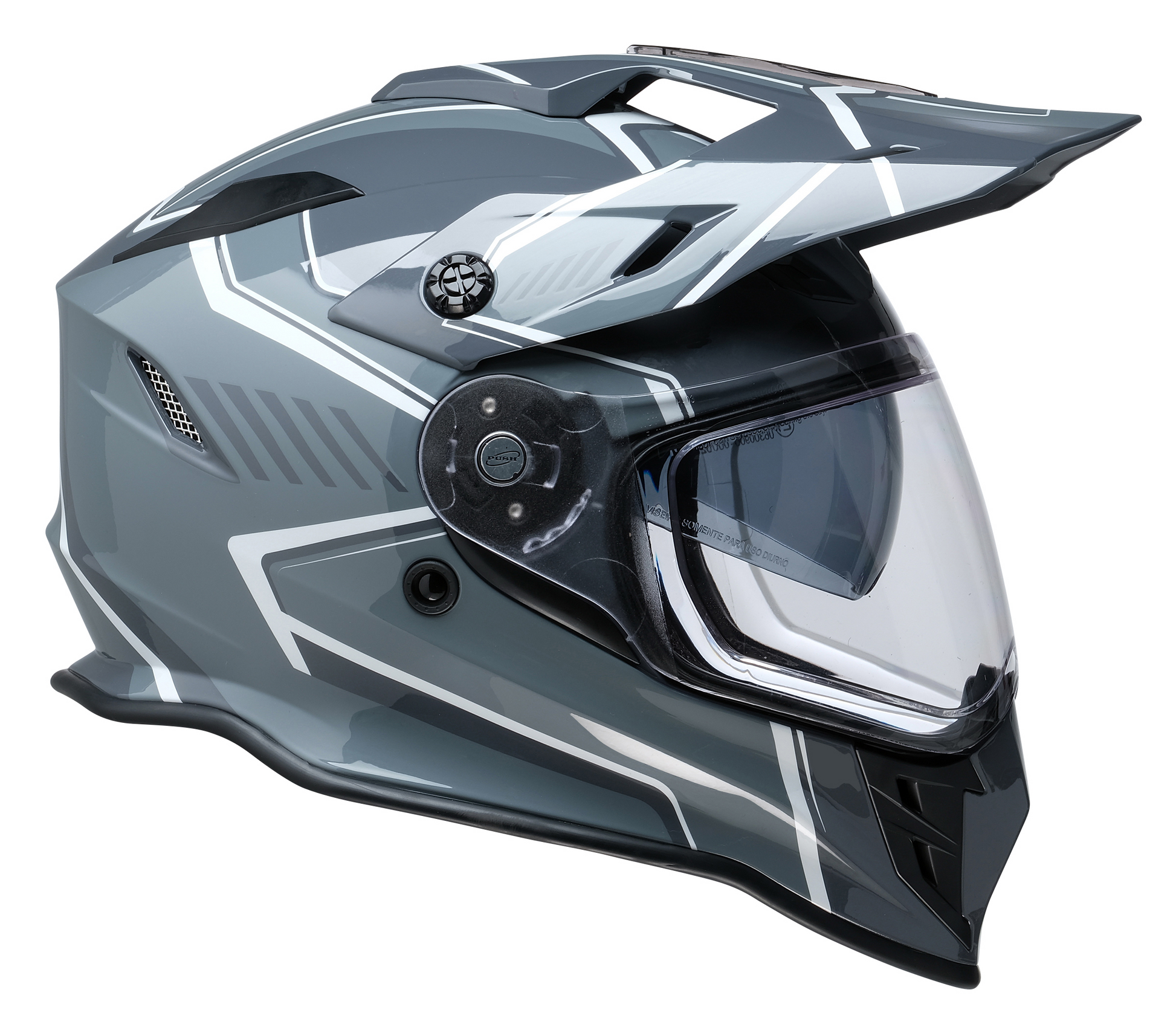 Z1R Range 2.0 Voyager Helmet Gray/White Large – Versatile Dual-Sport Motorcycle Helmet with Sun Visor and Communication Pocket