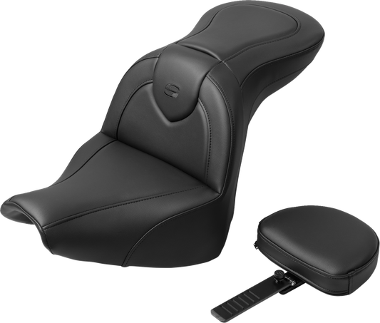 SADDLEMEN RoadSofa™ Seat - with Backrest - Black Stitch - FXBR/S '18-'20 818-31-187BR