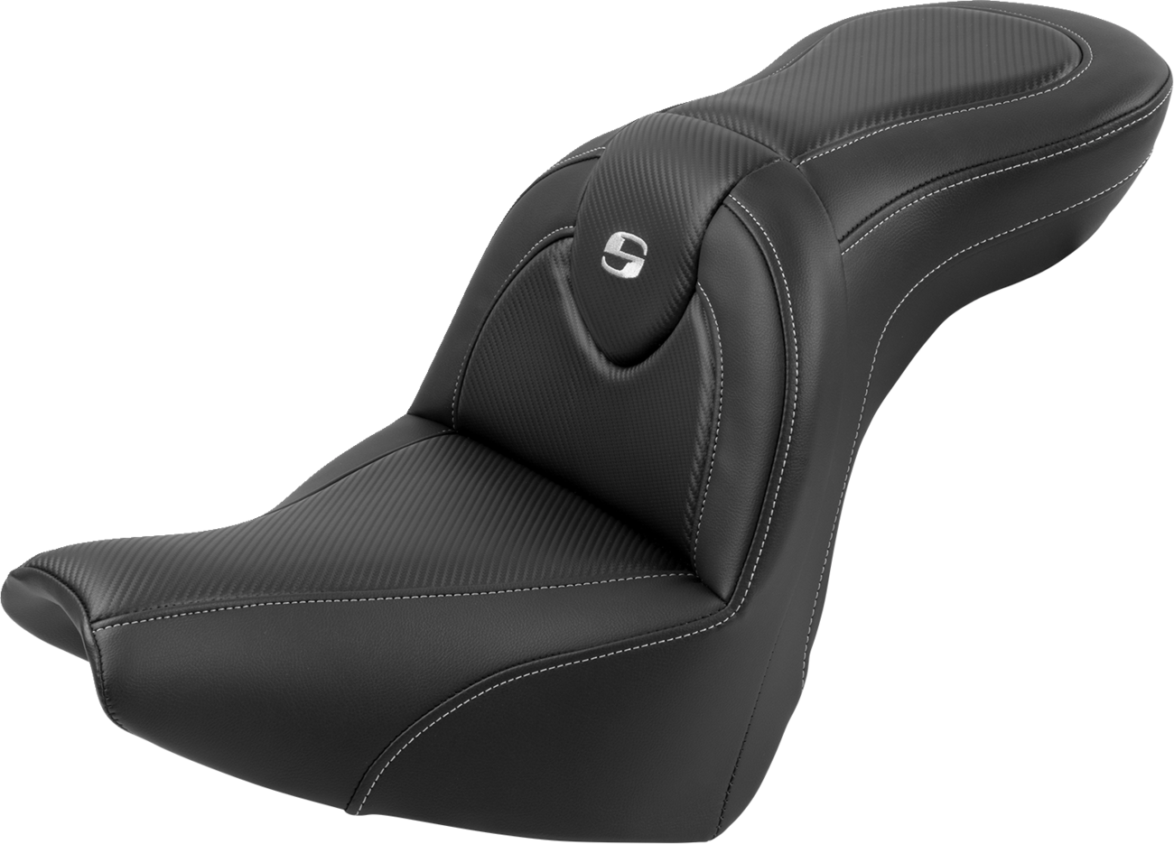 SADDLEMEN Roadsofa™ Seat - with Backrest - Carbon Fiber - FXBR/S '18-'20 818-31-185BR