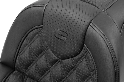 SADDLEMEN Roadsofa™ Seat - with Backrest - Lattice Stitch - FXBR/S '18-'20 818-31-182BR