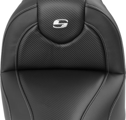SADDLEMEN Roadsofa™ Seat - with Backrest - Carbon Fiber - FXBR/S '18-'20 818-31-185BR