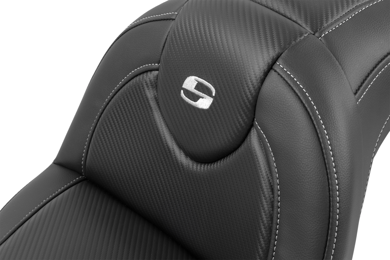 SADDLEMEN Roadsofa™ Seat - with Backrest - Carbon Fiber - FXBR/S '18-'20 818-31-185BR