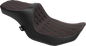 DRAG SPECIALTIES SEATS Predator III 2-Up Seat - Vinyl - Double Diamond - Red Stitching - FLT/FLH '23-'24 4690D