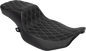 DRAG SPECIALTIES SEATS Performance Predator 2-Up Seat - Extended Reach - Vinyl - Silver Double Diamond Stitch 4691C