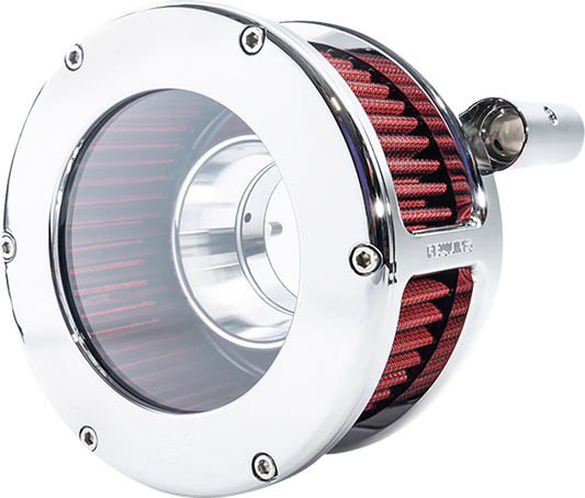FEULING PARTS BA Air Cleaner Kit - Chrome/Clear with Red Filter - Twin Cam 5448