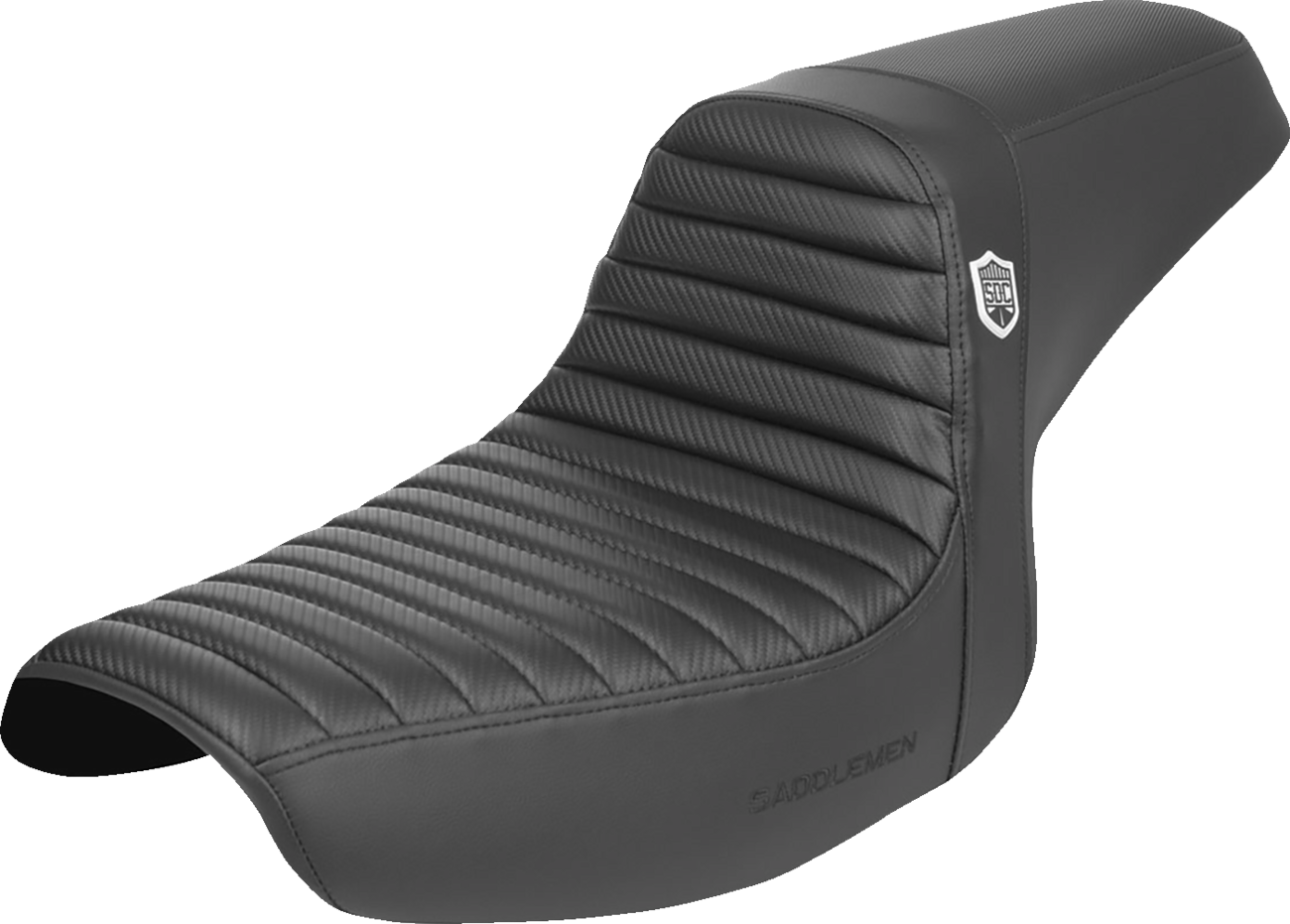SADDLEMEN Pro Series SDC Performance Seat - w/o Backrest - Tuck-n-Roll/Carbon Fiber - Gripper - FXR '86-'94 SC88209T