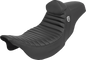 SADDLEMEN Pro Series SDC Performance Seat - w/ Backrest - Tuck-n-Roll/Carbon Fiber - Gripper - FLH/FLT '08-'23 SC80807TB