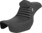 SADDLEMEN Pro Series SDC Performance Seat - w/ Backrest - Tuck-n-Roll/Carbon Fiber - Gripper - Dyna '06-'17 SC80604TB