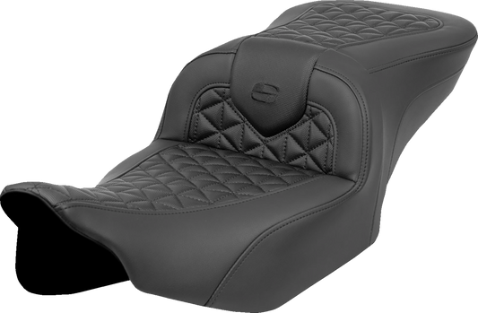 SADDLEMEN RoadSofa™ Tri Gripper Seat - Standard Reach - No Backrest - FLH/FLT '23-'24 823-07-21000