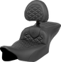 SADDLEMEN RoadSofa™ Tri Gripper Seat - Standard Reach - w/ Backrest - FLH/FLT '23-'24 823-07-210B0