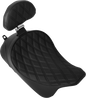 DRAG SPECIALTIES SEATS Solo Front Seat - Double Diamond - Black Stitch - w/ Backrest Option - FL '08-'23 4699B