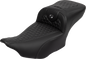 SADDLEMEN Roadsofa™ Extended Reach Seat - with Backrest - Honeycomb - Dark Gray Stitch - FLTR/FLHX '23-'24 823-07-190B2