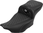 SADDLEMEN Roadsofa™ Extended Reach Seat - with Backrest - Honeycomb - White Stitch - FLTR/FLHX '23-'24 823-07-190B6