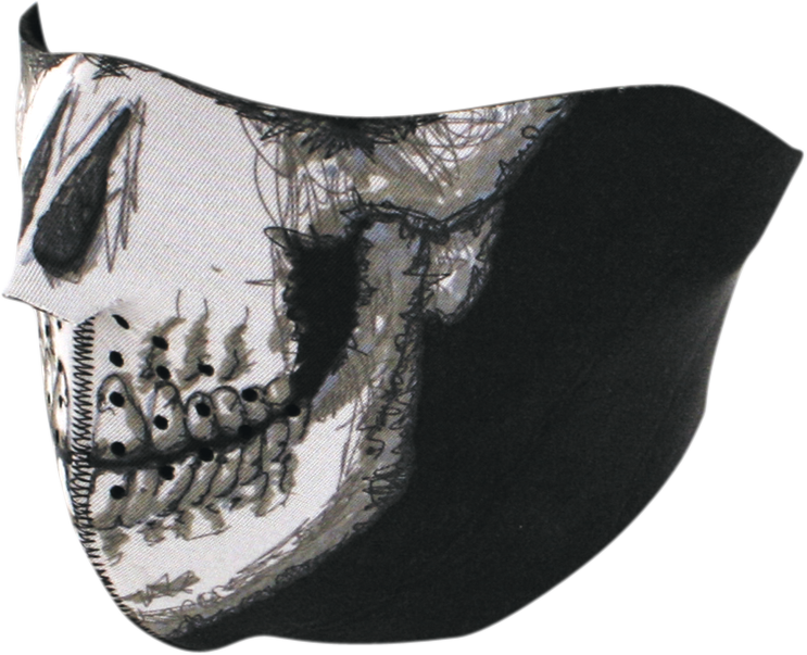 ZAN HEADGEAR Skull Face Half Mask WNFM002H – Water-Resistant Neoprene Face Cover for Cold Weather and Outdoor Activities