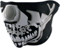 ZAN HEADGEAR Chrome Skull Half Mask WNFM023H - Water-Resistant Neoprene Face Cover for Cold Weather and Outdoor Activities
