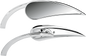ARLEN NESS Mirror - Micro - Rad 2 - Side View - Teardrop - Chrome - Left 13-410