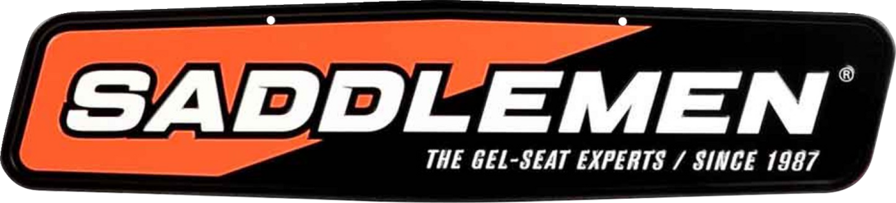 SADDLEMEN Metal Sign - 24" x 5-1/2" - Black/Orange 15798
