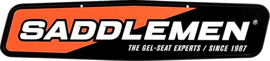 SADDLEMEN Metal Sign - 24" x 5-1/2" - Black/Orange 15798