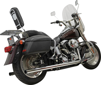BASSANI XHAUST 2-into-2 True Dual Drag Pipe Exhaust System - Chrome - Twin Cam - Softail 1S98P