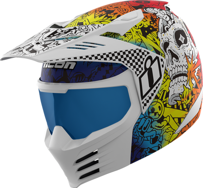 ICON Elsinore™ Helmet - Doodle 3 - White - Medium 0104-3439