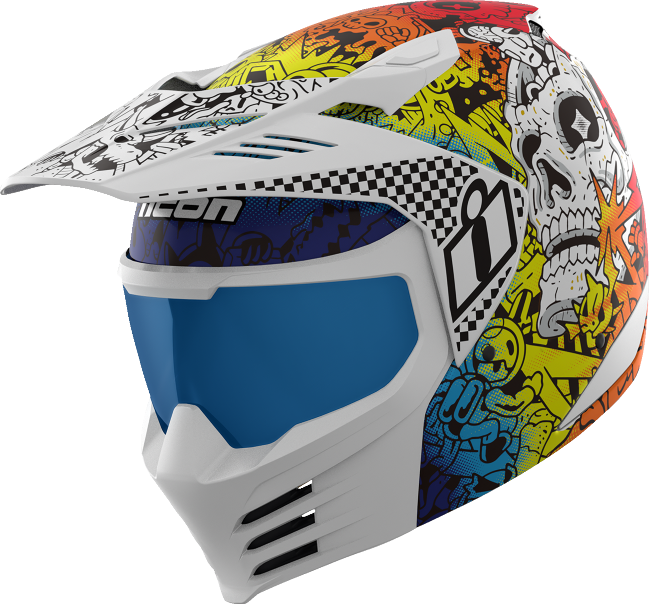 ICON Elsinore™ Helmet - Doodle 3 - White - XS 0104-3437