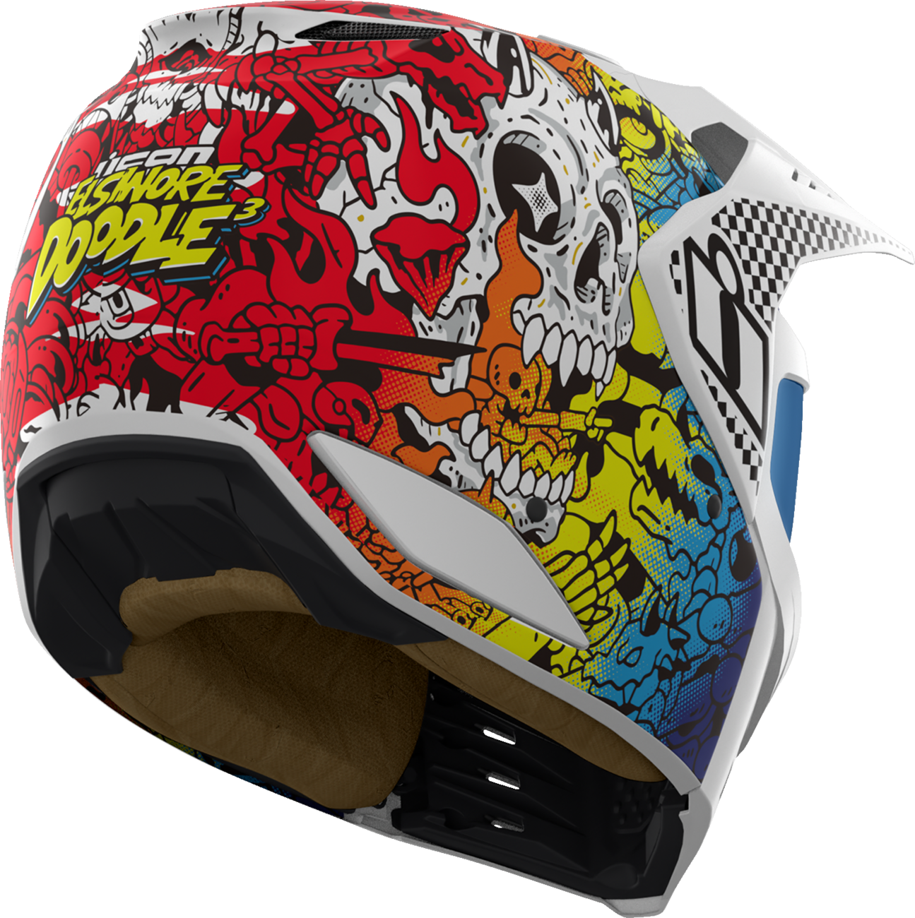 ICON Elsinore™ Helmet - Doodle 3 - White - XL 0104-3441