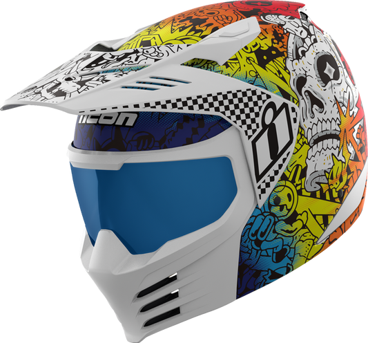 ICON Elsinore™ Helmet - Doodle 3 - White - Large 0104-3440