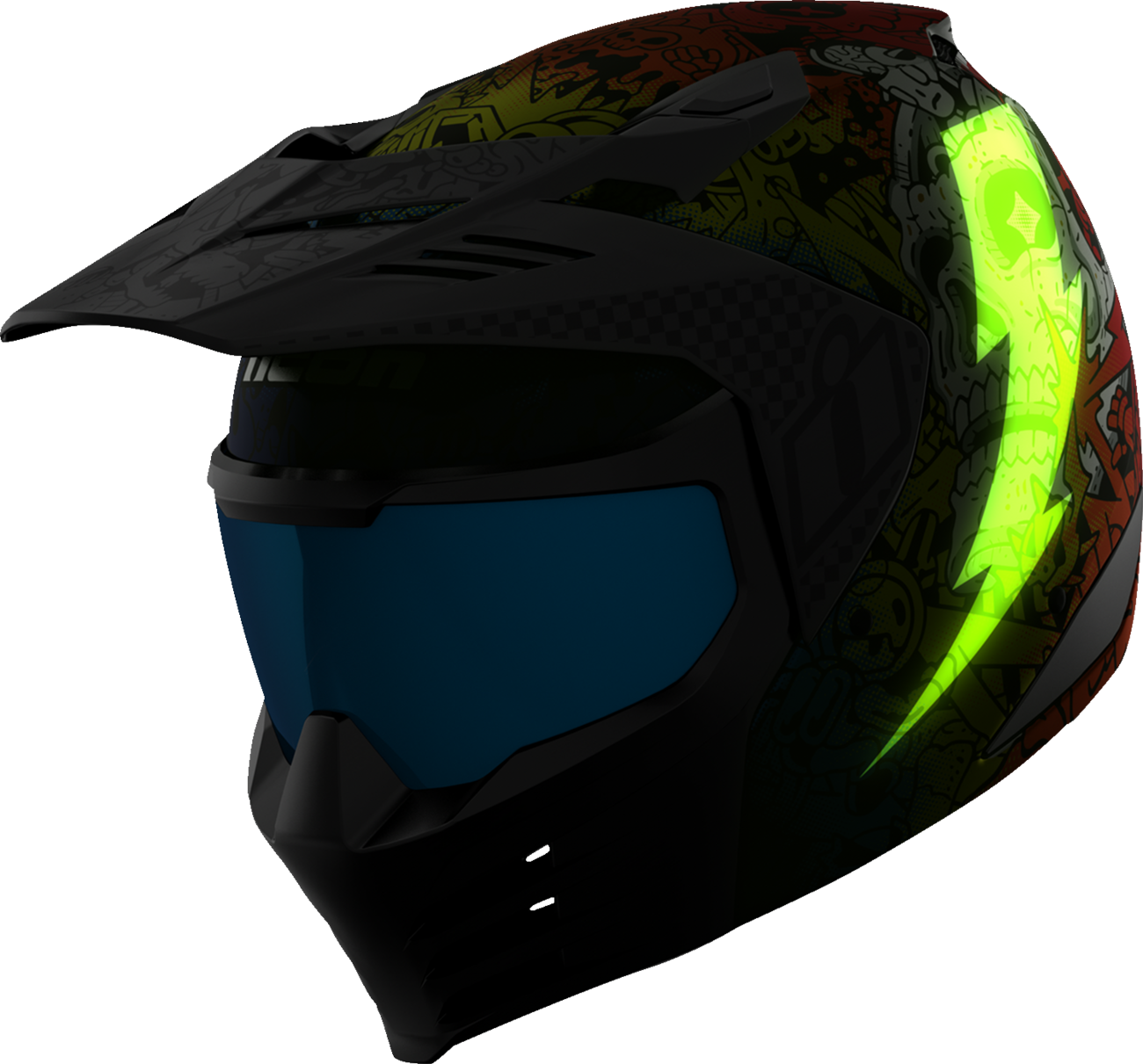 ICON Elsinore™ Helmet - Doodle 3 - White - Large 0104-3440