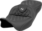 SADDLEMEN Roadsofa™ Seat - Lattice Stitch - Silver Stitch - w/o Backrest - FL '08-'23 808-07B-18205