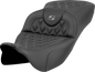 SADDLEMEN Roadsofa™ Extended Reach Seat - Lattice Stitch - Gray Stitch - without Backrest - FL '08-'23 808-07B-18402