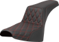 SADDLEMEN Step-Up Seat - Front Lattice Stitch - Red Stitch - FXST/FXBB '18-'25 818-30-17204