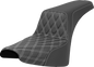 SADDLEMEN Step-Up Seat - Front Lattice Stitch - White Stitch - FXST/FXBB '18-'25 818-30-17206