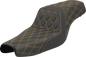 SADDLEMEN Step-Up Seat - Lattice Stitch - Gold Stitch - XL '04-'22 807-11-17507