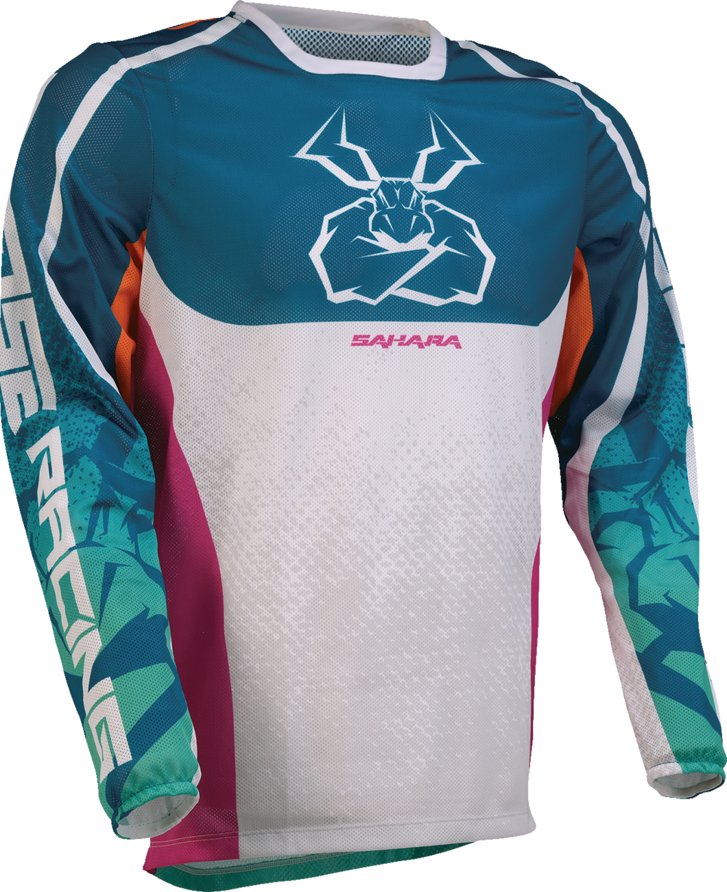 MOOSE OFFROAD Sahara Jersey - Teal/Orange/Pink - Large 2910-8341
