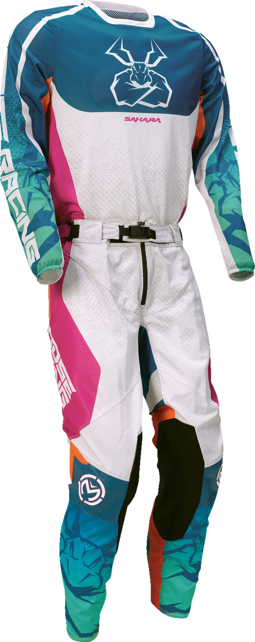MOOSE OFFROAD Sahara Jersey - Teal/Orange/Pink - Large 2910-8341