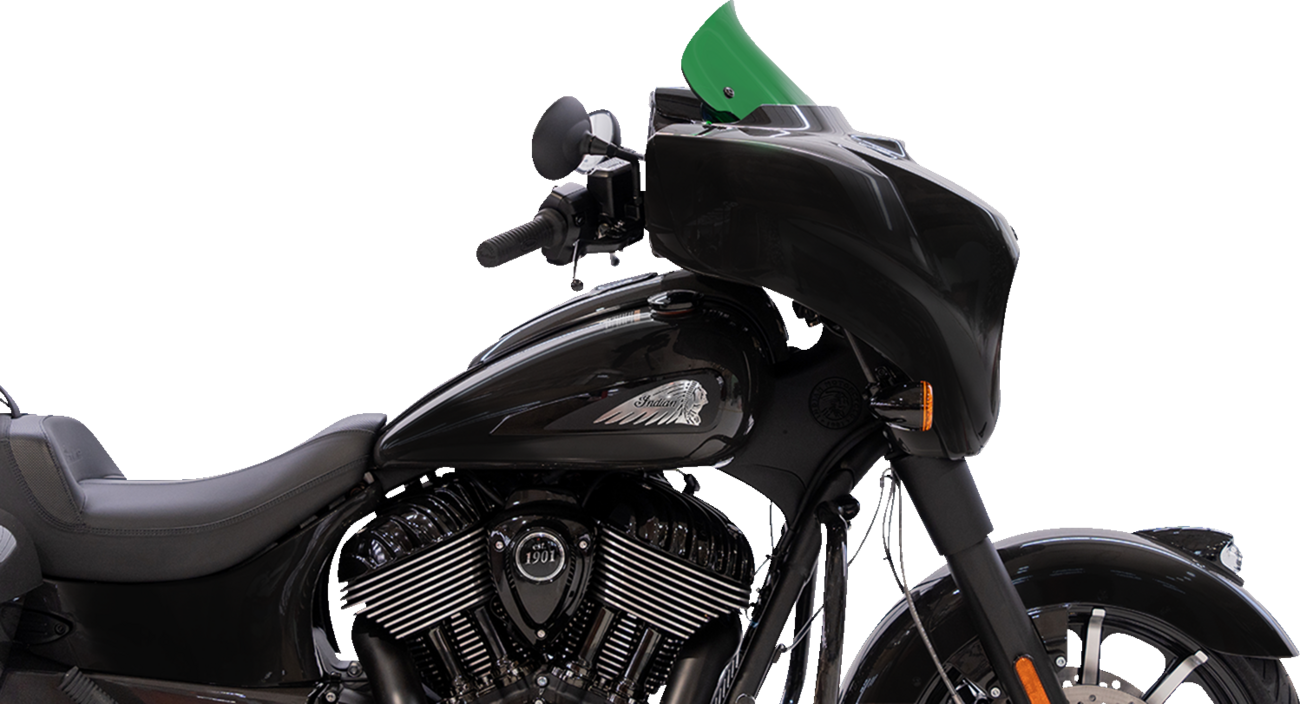 KLOCK WERKS Kolor Flare® Windshield - 10" - Green - '14-'26 Indian KWW-04-0639
