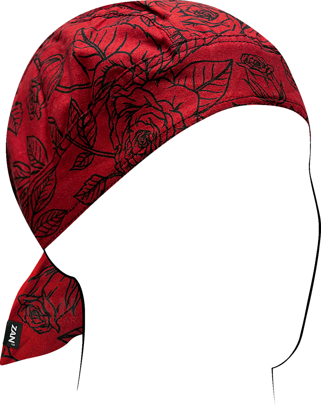 ZAN HEADGEAR Flydanna® Head Wrap Z311 – Black and Red Roses