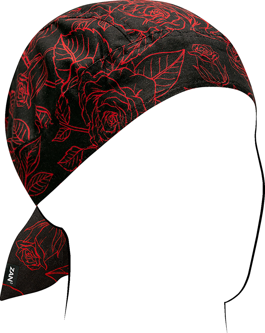 ZAN HEADGEAR Flydanna® Head Wrap Z206 - Red and Black Roses
