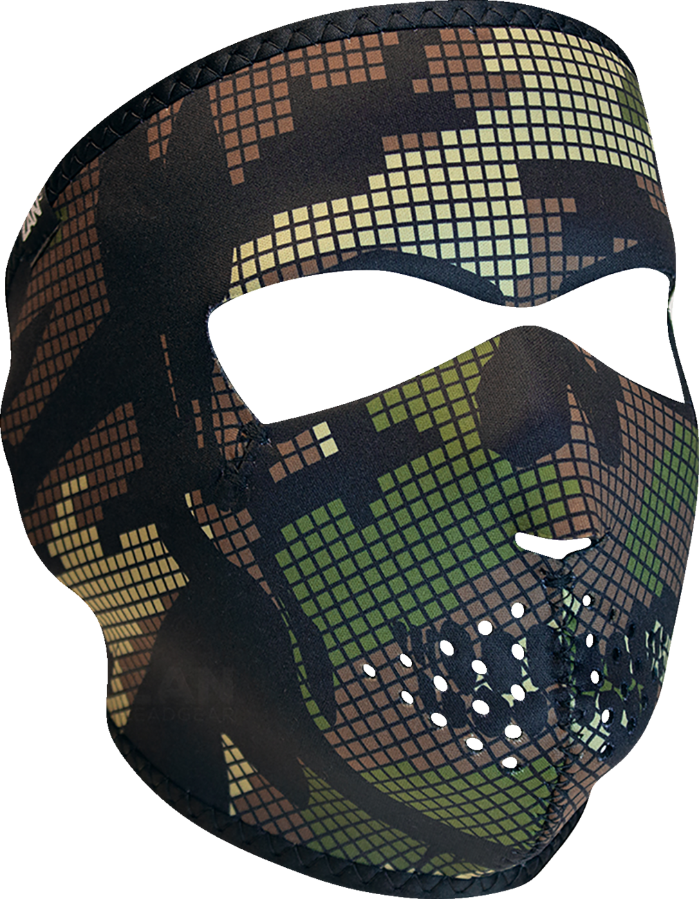ZAN HEADGEAR Neoprene Full-Face Mask - Digi Woodland Camo Skull (Part No. WNFM593)