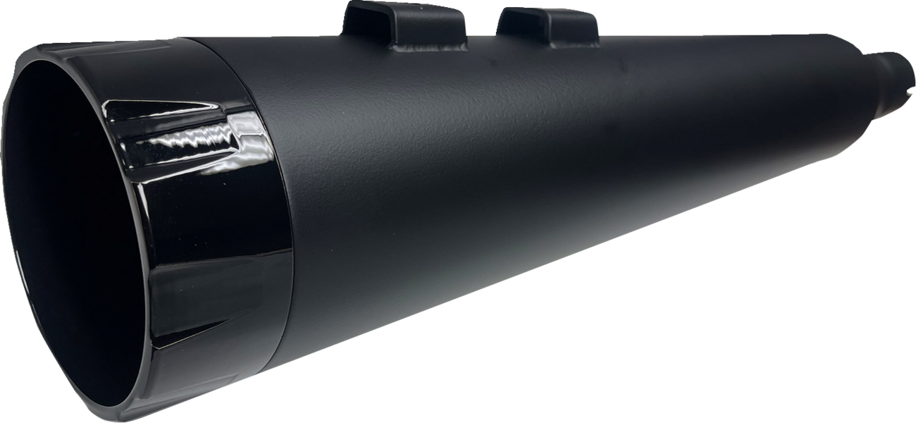 BASSANI XHAUST 4-1/2" Straight Can Slip-On Mufflers - Black with Black End Cap - Twin Cam Touring 1F744B