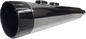 BASSANI XHAUST 4-1/2" Straight Can Slip-On Mufflers - Chrome with Black End Cap - Twin Cam Touring 1F744