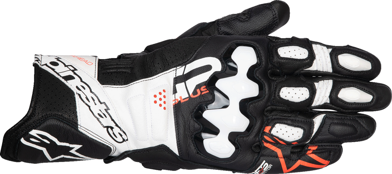 ALPINESTARS GP Plus R V3 Leather Gloves - Black/White/Fluo Red - Medium 3550825-1231-M
