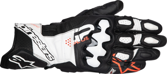 ALPINESTARS GP Plus R V3 Leather Gloves - Black/White/Fluo Red - Large 3550825-1231-L