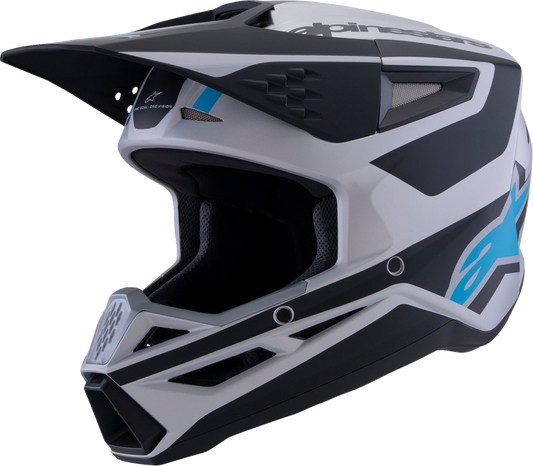 ALPINESTARS SM3 Helmet - Heat - Matte Silver/Blue/Black - XL 8301026-1949-XL