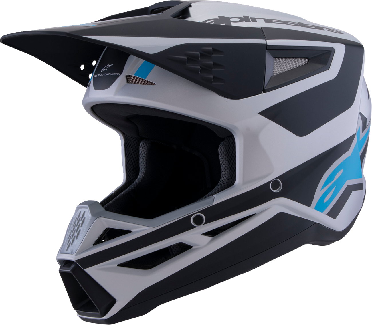 ALPINESTARS SM3 Helmet - Heat - Matte Silver/Blue/Black - Small 8301026-1949-S
