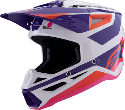 ALPINESTARS SM3 Helmet - Heat - Gloss White/Purple/Pink - 2XL 8301026-2052-XXL
