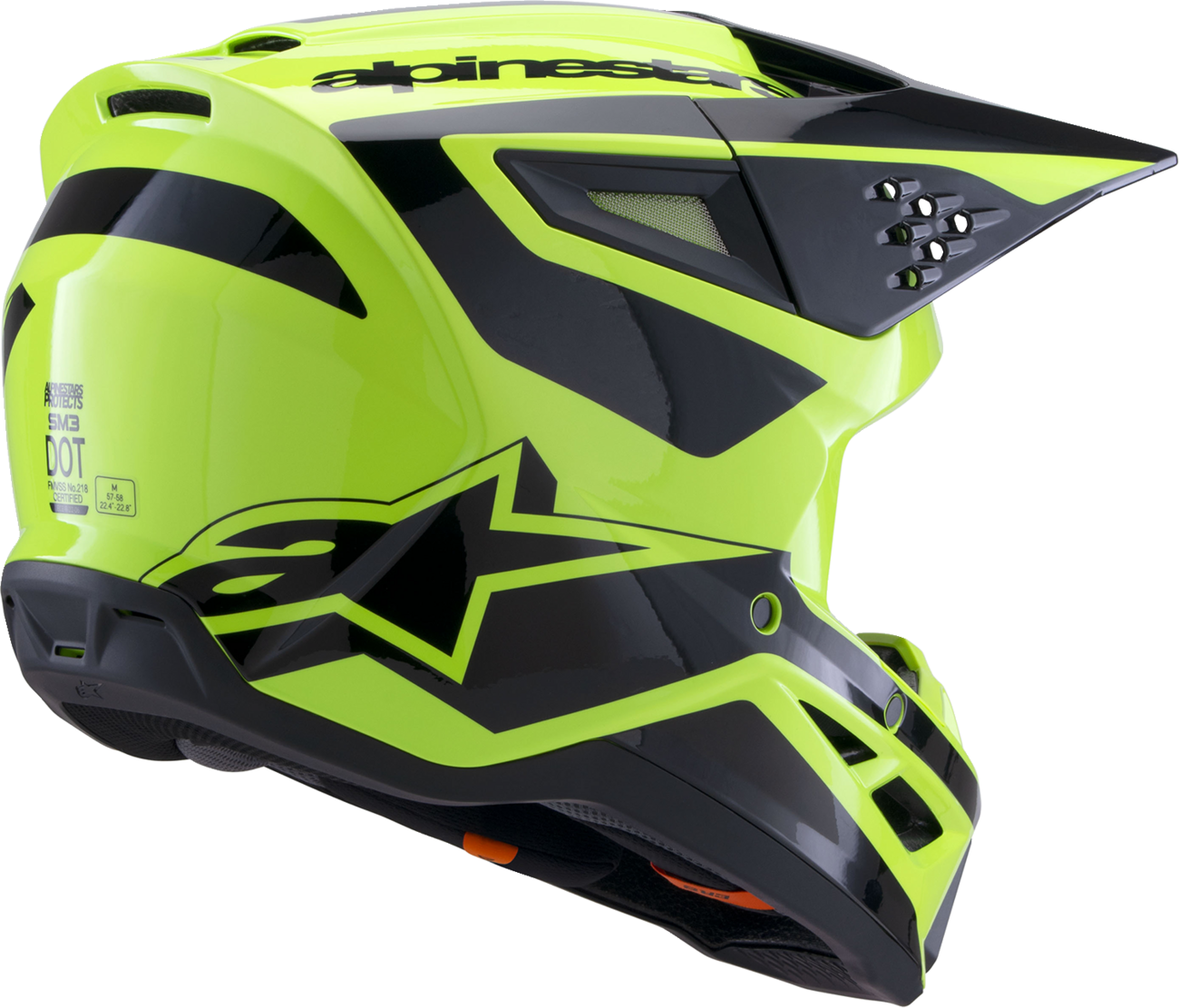 ALPINESTARS SM3 Helmet - Heat - Gloss Yellow Fluo/Black - Small 8301026-5011-S